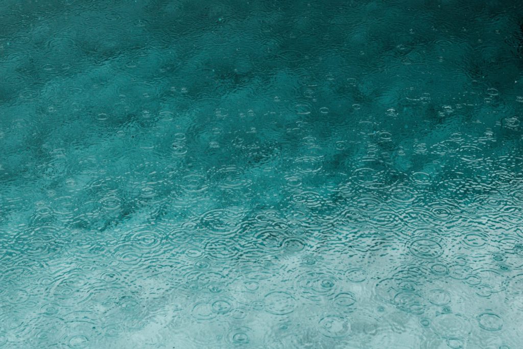 Rain water on pool