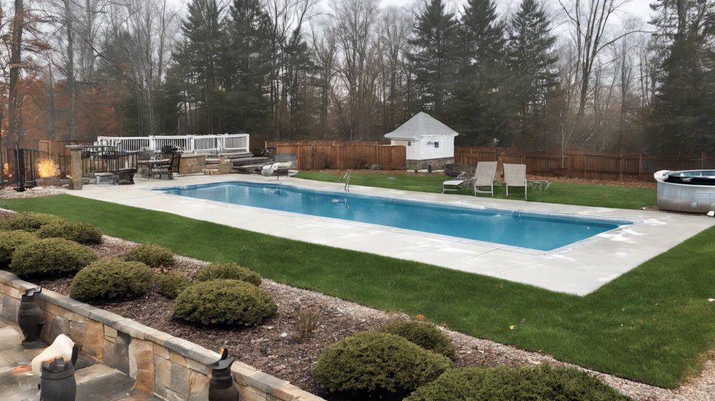 Outdoor pool in winter